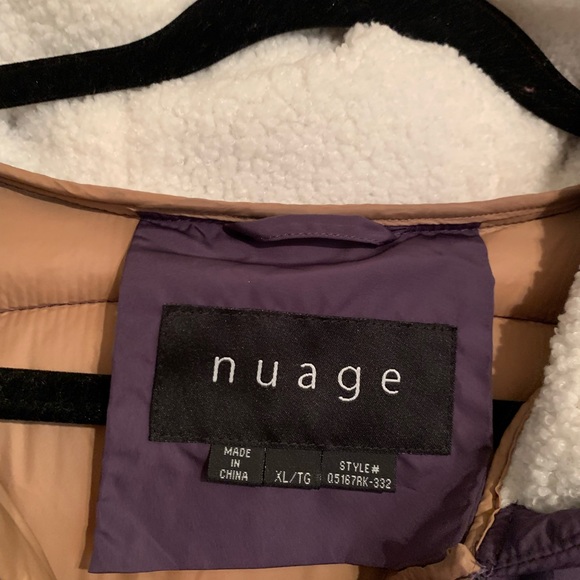 NUAGE Purple Hooded long ( to knees)Puffer Vest - Picture 2 of 10